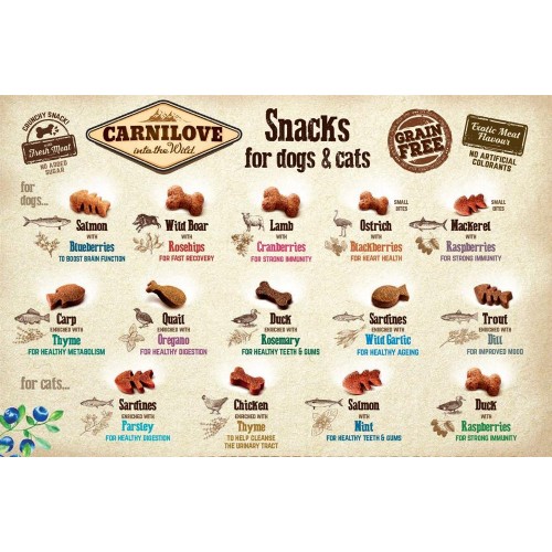 Carnilove Dog Snack Crunchy Snack Salmon with Blueberries 200 gr